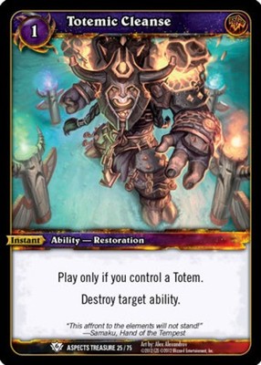 Moderate Play WoW TCG Totemic Cleanse Battle of the Aspects Treasure Pack World 