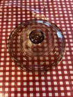 Pyrex Vision Ware V-1-C Cranberry Ribbed Glass Replacement Lid Fits 1 L Saucepan