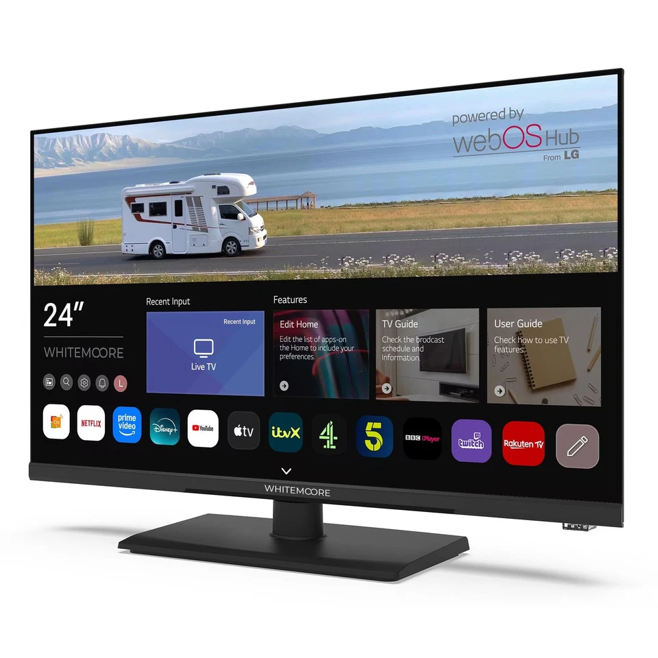 Whitemoore 24" 12V/24V Smart TV Full HD WebOS Freeview Play Freesat Caravan TV - Image 2 of 4
