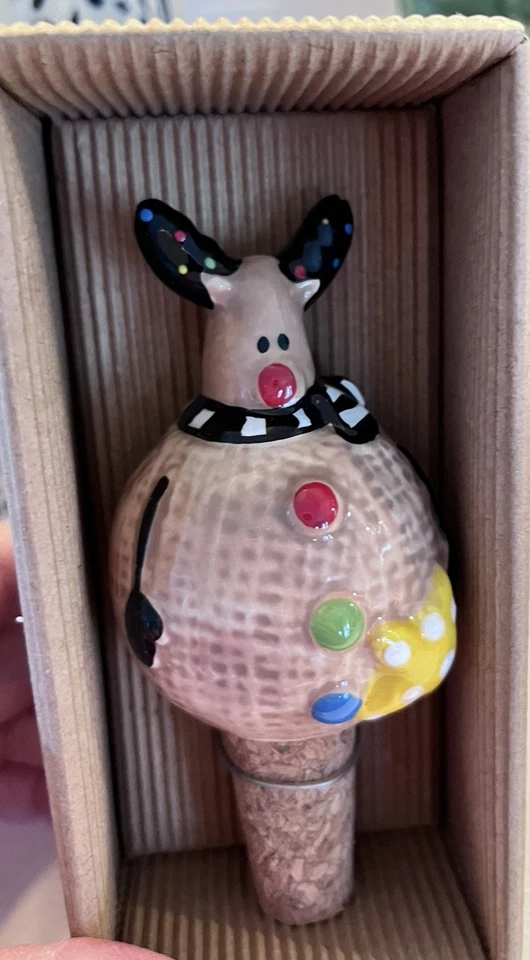Mudpie Reno Rudolph Botella Topper Vacaciones Navidad Nuevo Regalo de Anfitriona Foto 2 de 3