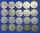 1967 Kennedy Half Dollars. Full Roll 20 Halves. 40% Silver. $10 Face. Circulated
