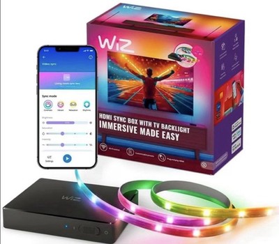 WiZ HDMI Sync Box TV Backlight for 75''-85'' TV LED Multicolor App Wi Fi
