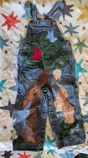 Vintage Denim Old Navy Toddler Custom Applique Overalls 2T