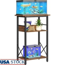 10 Gallon Aquarium Stand 3-Tier Fish Tank Stand W/ Storage Reptile Turtle Stand