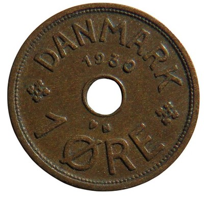 1930 Dänemark One Ore Münze