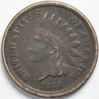 1860 Indian Head Penny Cent Fine (F) Details