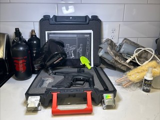 PaintBall Set ENVY Gun Guerrilla Air tank Electronic Hopper and 5 Tubes