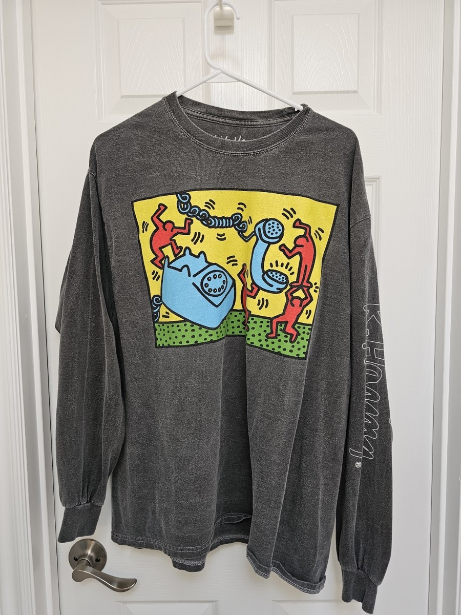Vintage Keith Haring CollectibleRipple 1992 Long Sleeve Gray Art Shirt Men’s XL
