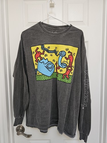 Vintage Keith Haring CollectibleRipple 1992 Long Sleeve Gray Art Shirt Men’s XL