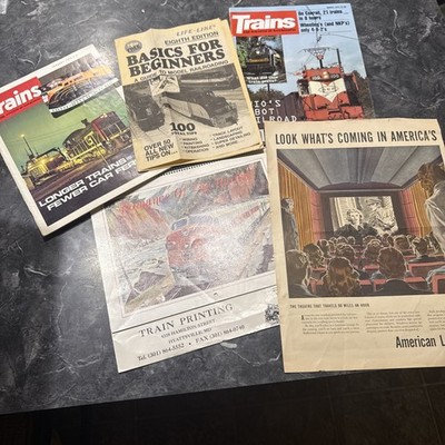 Lot Of Vintage Train magazines And Advertisements - Unique And Rare Finds!