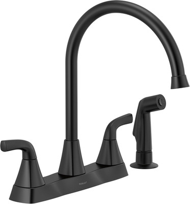 Parkwood Kitchen Faucet with Side Sprayer, Black Kitchen Sink Faucet, Two Handle