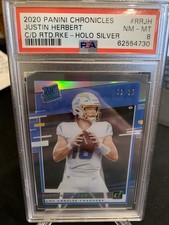 2020 Panini Chronicles Donruss Clearly (RC) JUSTIN HERBERT Holo Silver #1/10 SSP