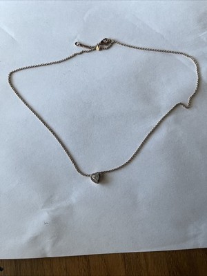 Preowned Pandora Elevated Heart Necklace Rose Gold Plated