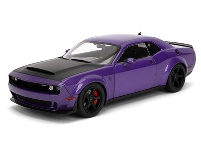DODGE CHALLENGER SRT DEMON PURPLE 1/18 DIECAST MODEL CAR BY JADA