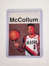 CJ McCollum Artist Signed Basketball Art Card 1/10