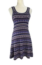 Free People Small Cobalt Fairisle Fit and Flare Sweater Tank Dress