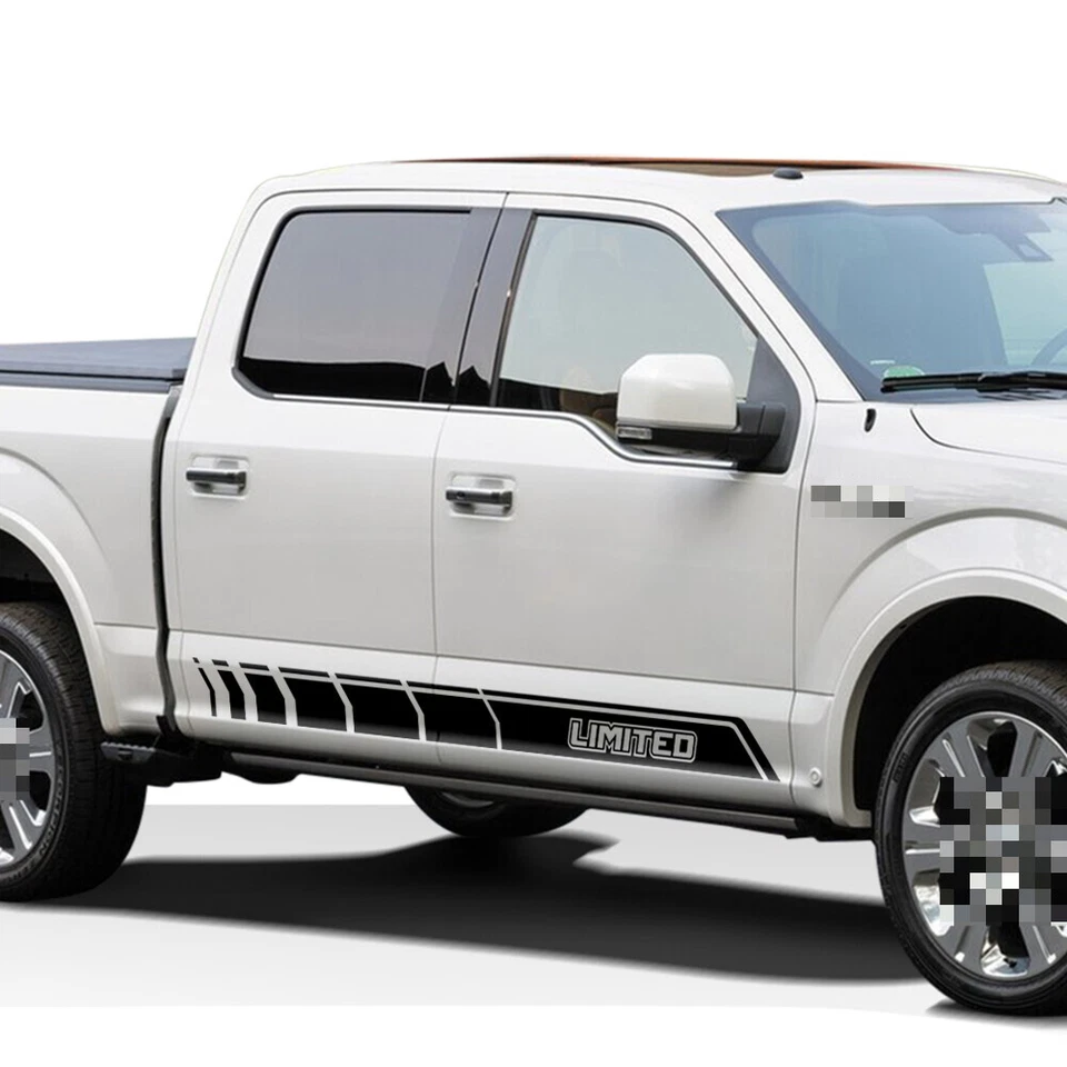 Calcomanías adhesivas de vinilo a rayas laterales de puerta con gráficos para Ford F150 Racing Rally F-150 Foto 2 de 4