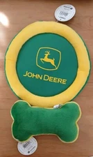 Vtg 2001 Coastal Pet Toys 7" Plush Bone and 9.5" Plush Round Disc NEW old Stock