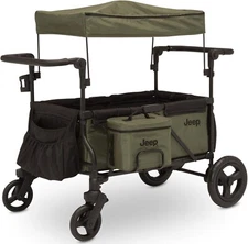 Jeep Deluxe Wrangler Stroller Wagon with Cooler Bag and Parent Organizer by Delt