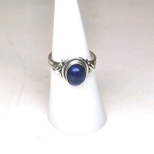 Lapis Lazuli Gemstone Ring 925 Sterling Silver Handmade Statement Ring Sz 6.25
