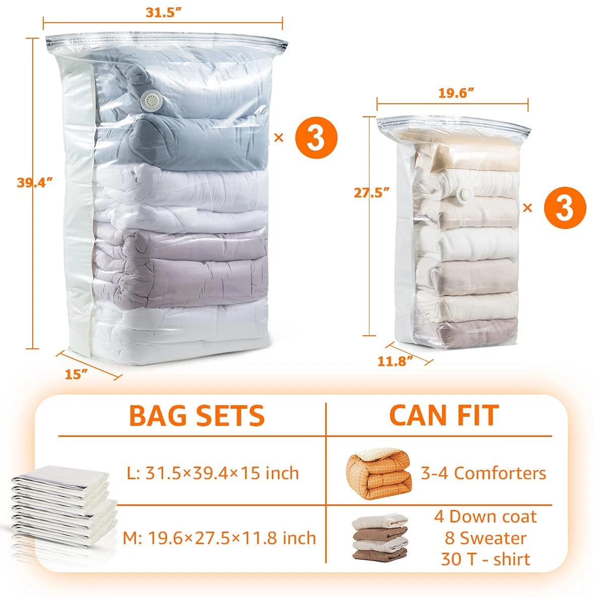 Flat Vacuum Storage Bags Jumbo Extra Large Compressed Space Saver Bags with  Hand-Pump for Travel for Pillows Comforter - China Large Plastic Storage Bag  and Flat Vacuum Bag price