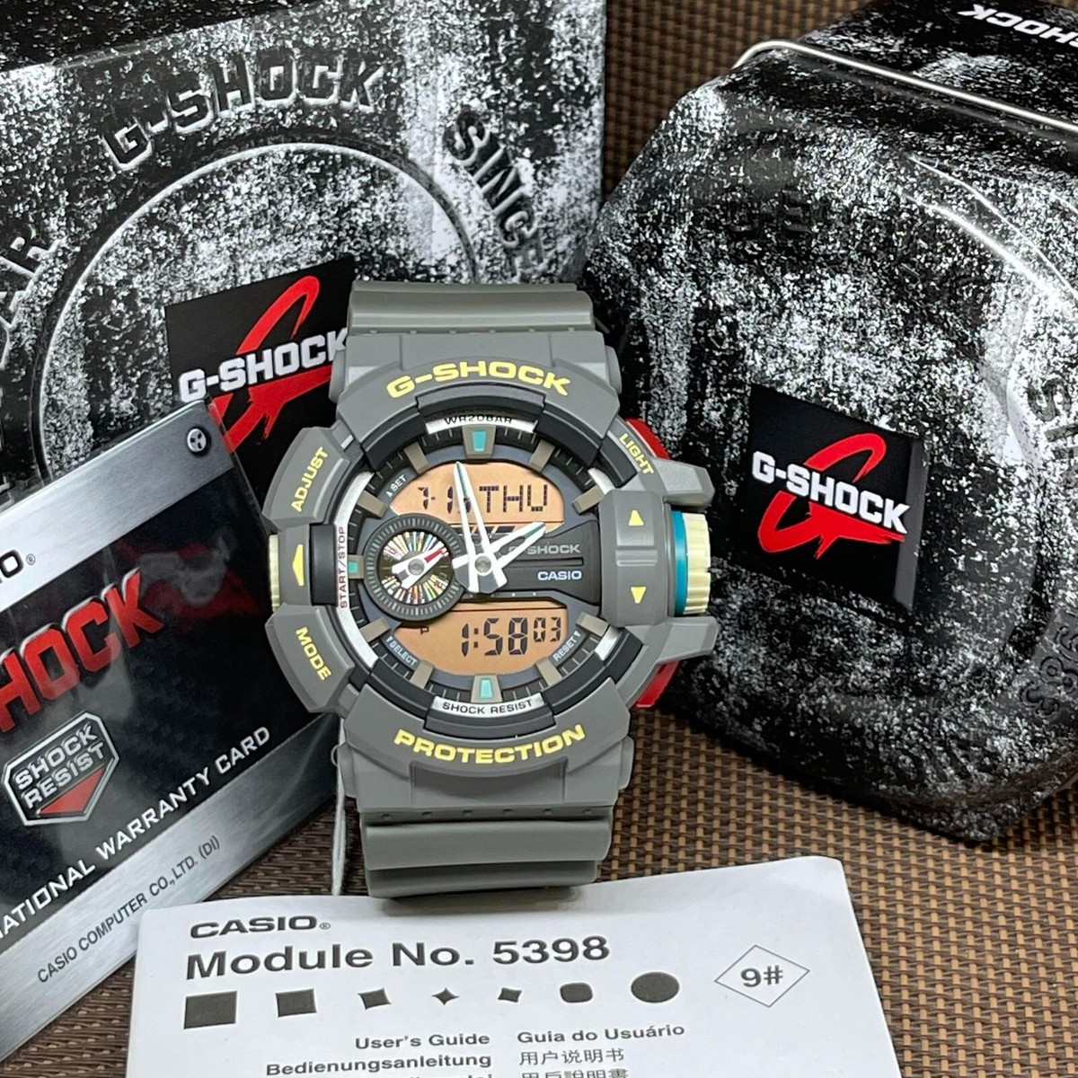 Casio G-Shock GA-400PC-8A Gray Resin Worldtime Alarm Analog  