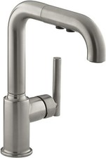 Kohler K-7506-VS Single Handle Kitchen Faucet with Pullout Spray from the Purist