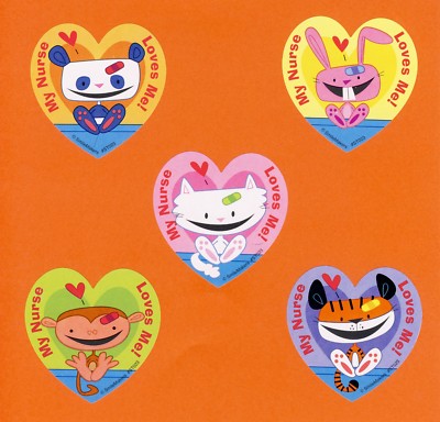 15 My Nurse Loves Me Animals Large Stickers - Rewards - Panda, Cat, Bunny, Tiger