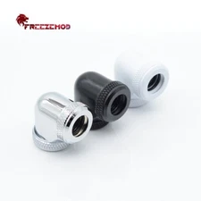 FreezeMod 90 Degree Angle Dual 12mm Compression Fitting Multi-Link Adapter White