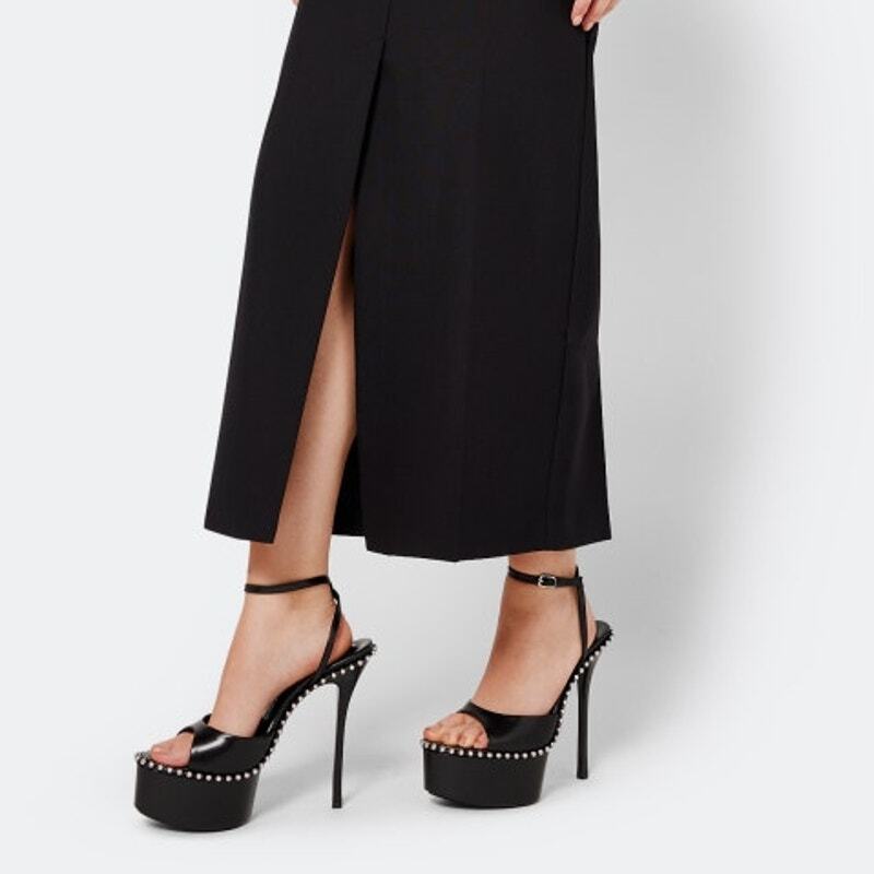 Alexander Wang Nova 145 Platform Sandals Studded Ankle Strap