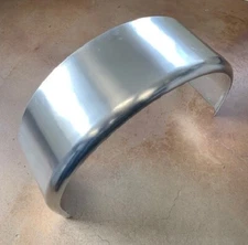 (1) Single Round Smooth Trailer Aluminum Fender 37"L x  25"H x 11.5"W