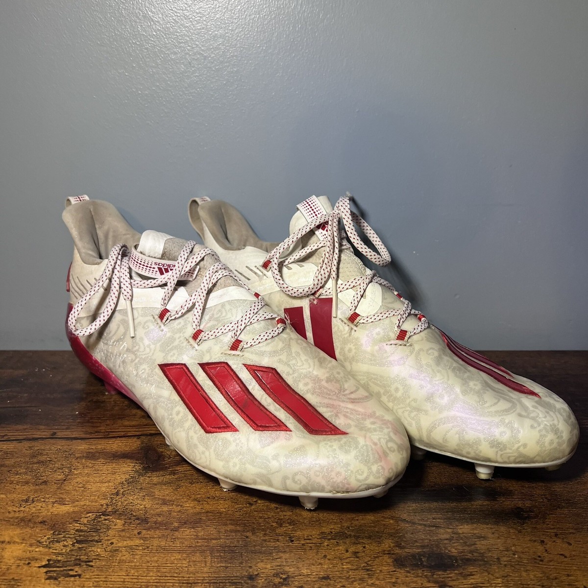 Adidas  FU6708 Adizero Young King Mens 11.5 Football Cleats Floral Red Adidas Adizero New Reign Young King Football Cleats Floral  main image 4