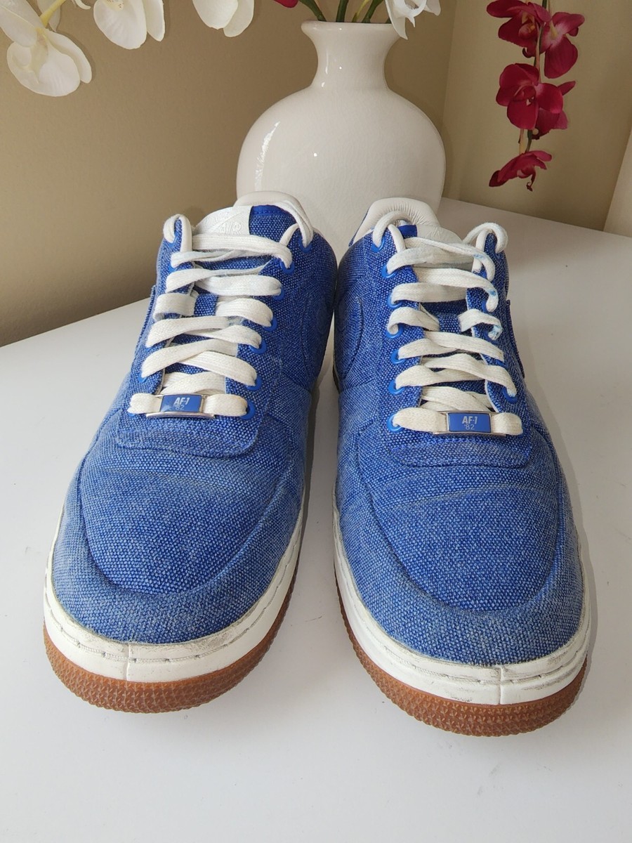 NIKE AIR FORCE 1 SUPREME 07 Low Classic Blue Denim Sneakers