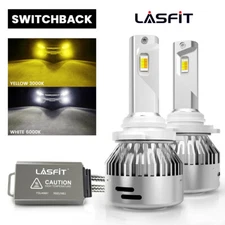 Lasfit 9005 LED Headlight Bulbs High Beam Switchback Dual Color Free Return