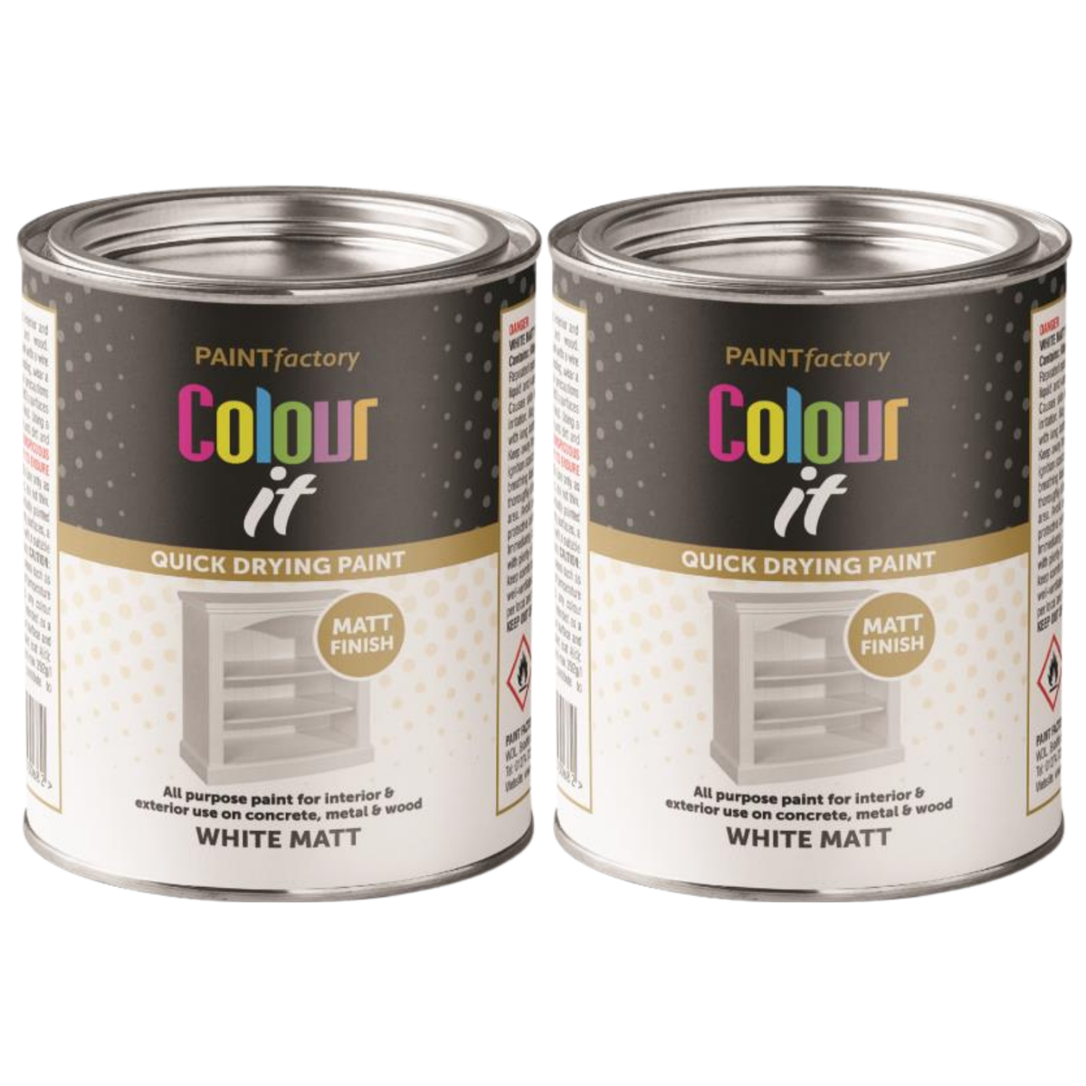 White Matt Paint Quick Dry All Purpose Interior Exterior Wood