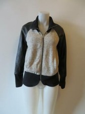 Womens Monrow Black/white Faux Leather Jacket Size Xs *
