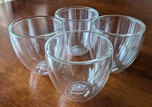 Set of 4 Double Wall Shot Wine Beer Glass Espresso Coffee Shot Cup 2.5 OZ New!