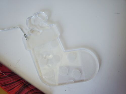 Tupperware Mouse Stocking Christmas Ornament Clear Polka Dots Gift Period Piece - Picture 1 of 4