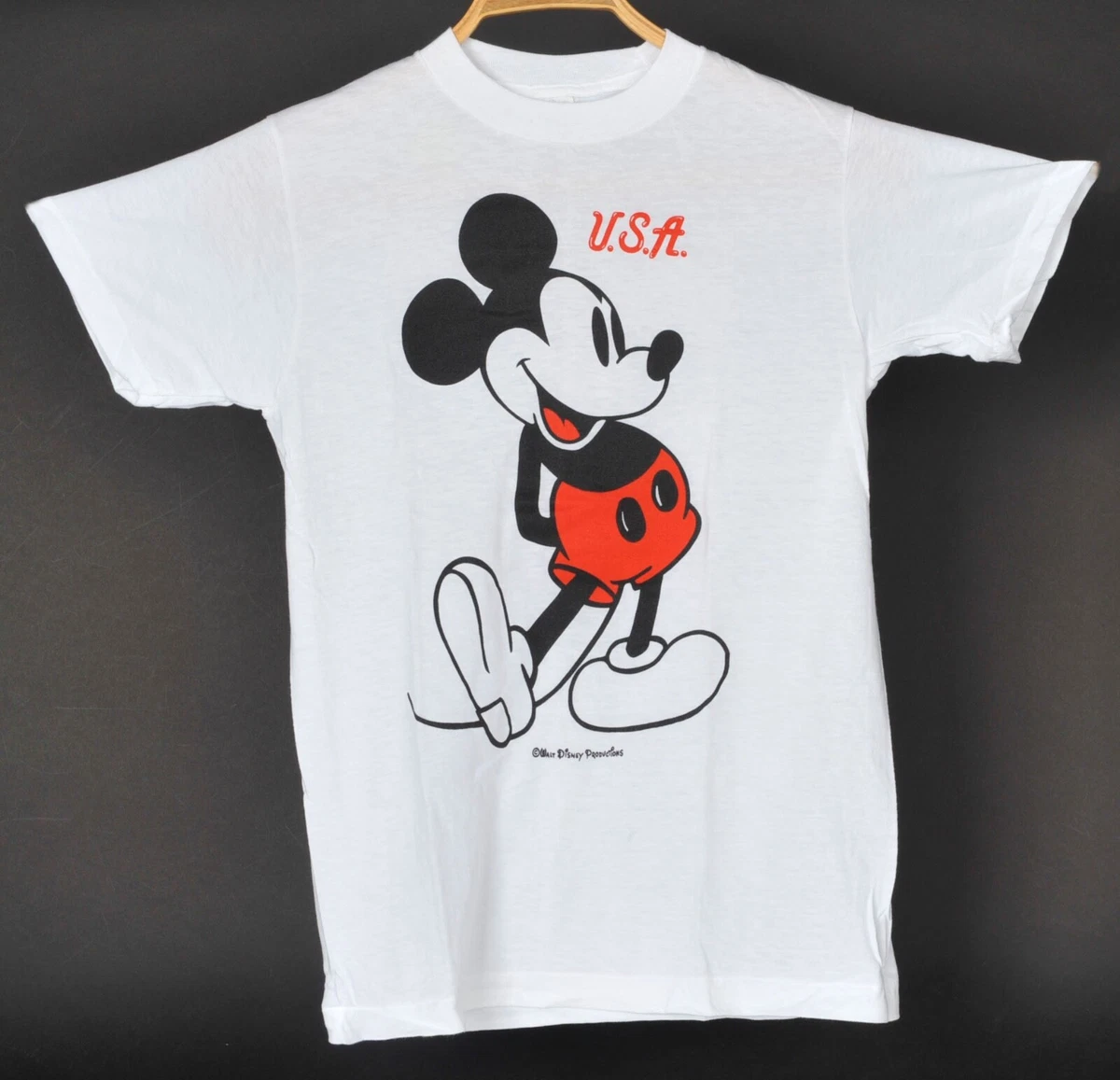 Vintage Early 80s Disney Mickey Mouse USA T Shirt Adult M Made in USA  Single S | eBay