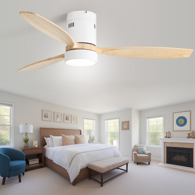 Holz Deckenventilator mit Beleuchtung dimmbarem LED Leiser DC-Motor mit licht