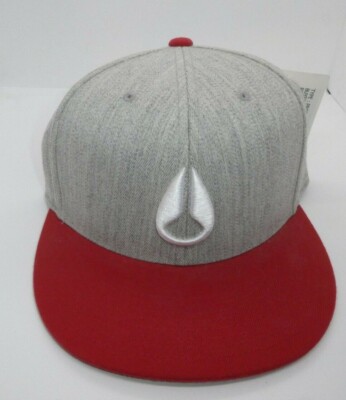 NIXON FLEXFIT HAT RED AND GRAY VERY RARE SALES SAMPLE- Small