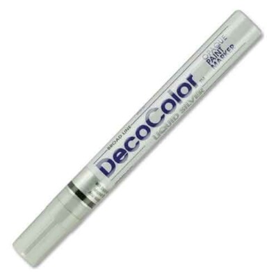 Marvy Uchida DecoColor Opaque Paint Marker Broad Tip Silver Office School Crafts