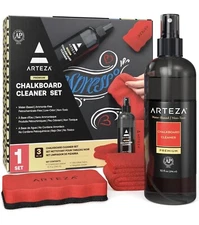 Arteza Chalkboard Cleaner Set | Spray Bottle Cleaner | Microfiber Towel | Eraser