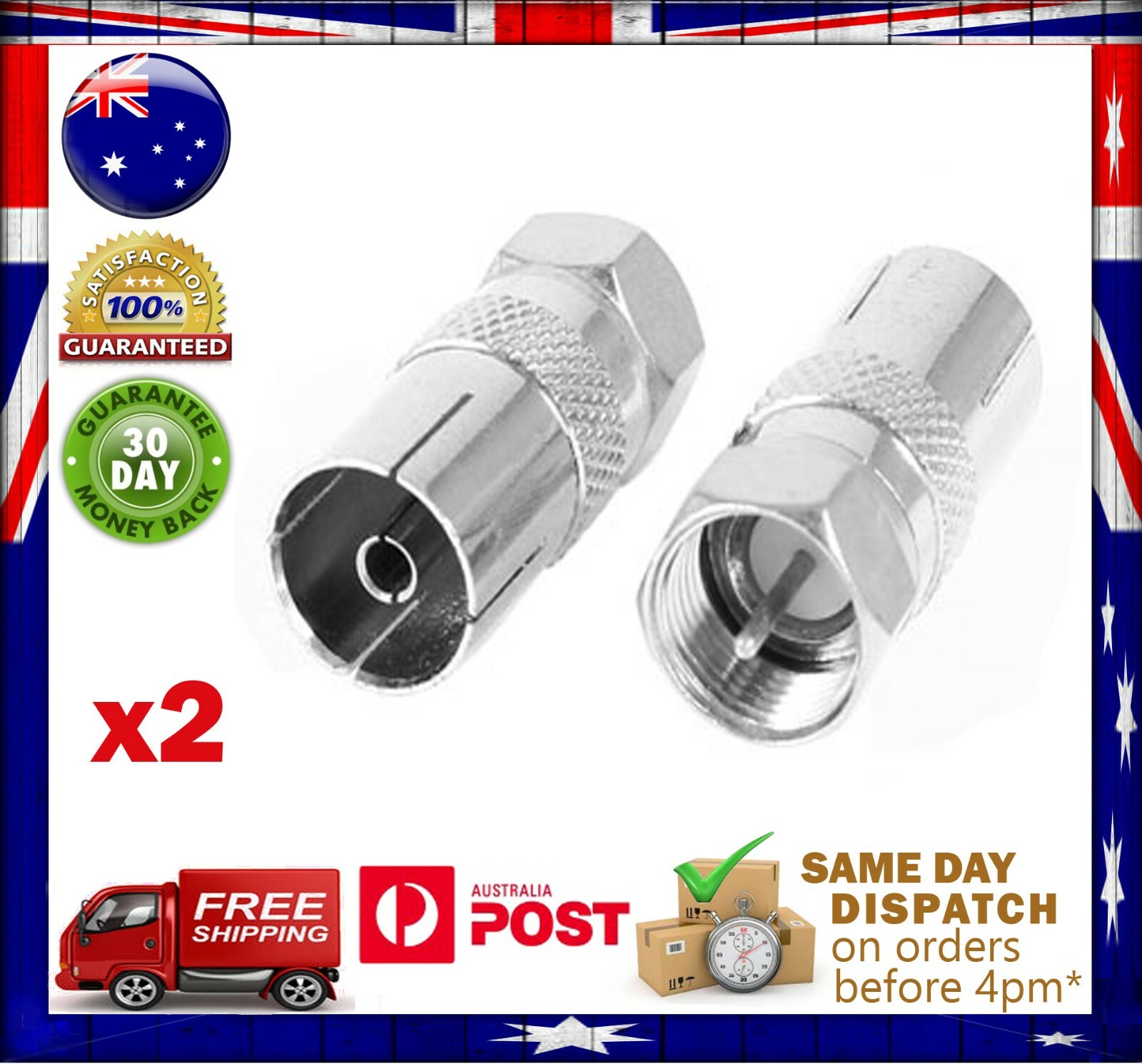 TV Video Audio Coaxial Cable Connectors Adapters TV Antenna Cable