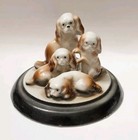 Vintage Porcelain Cavalier King Charles Spaniel Dog Family Tan White Germany