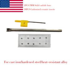 5MM Shank SCLCR Solid Carbide Boring Bar +10PCS CCGT040102L-F Ceramic Inserts