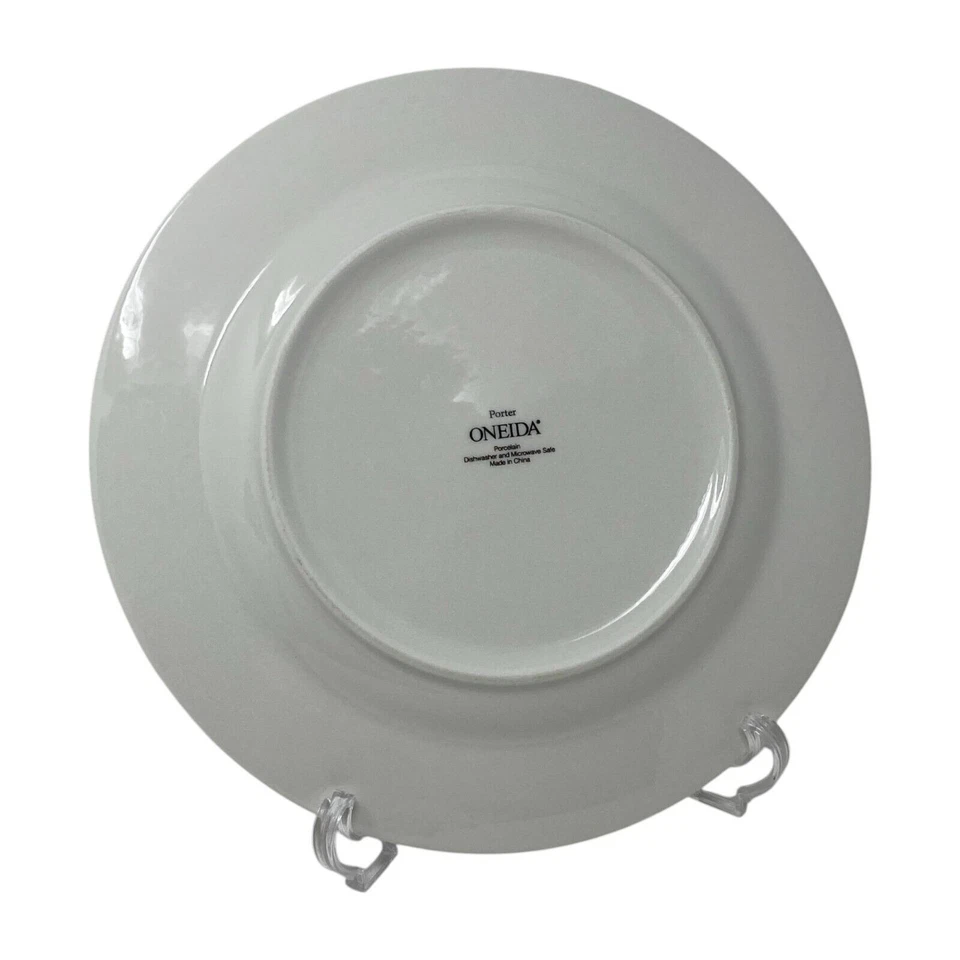 Juego de 4 platos de cena de porcelana Oneida Porter aptos para lavavajillas y microondas de 10" Foto 4 de 4