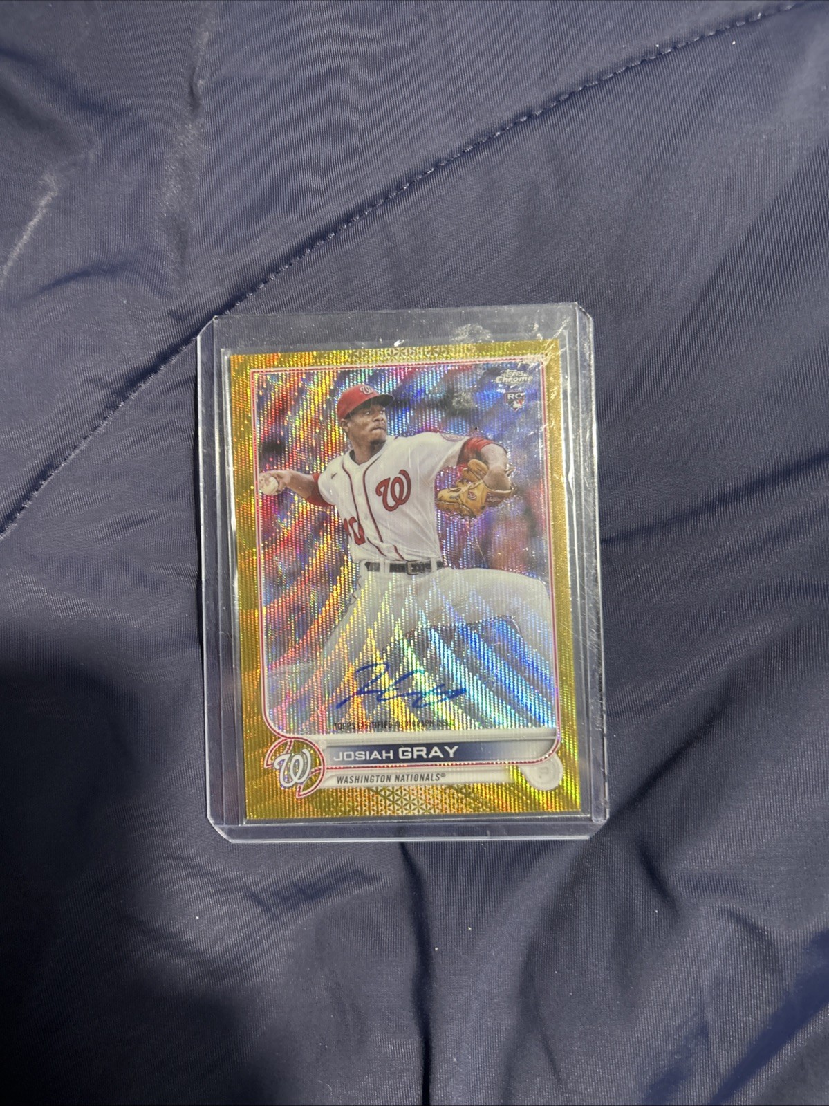 2022 Topps Chrome - Rookie Autographs Josiah Gray #RA-JG Gold Wave Refractor /50