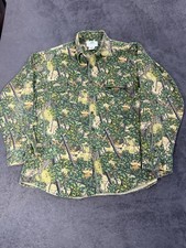 Vintage 1995 Bushlan Camo Button Up Shirt Large Tree Print Hunting Cotton Camo