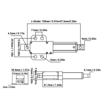 DC Elektrischer Mini-Linearaktuator Vielseitig Einsetzbar Verschiedene